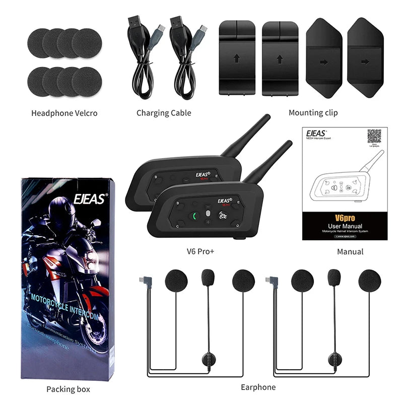 EJEAS V6PRO Intercom Helmet Bluetooth 5.1 Headset Waterproof
