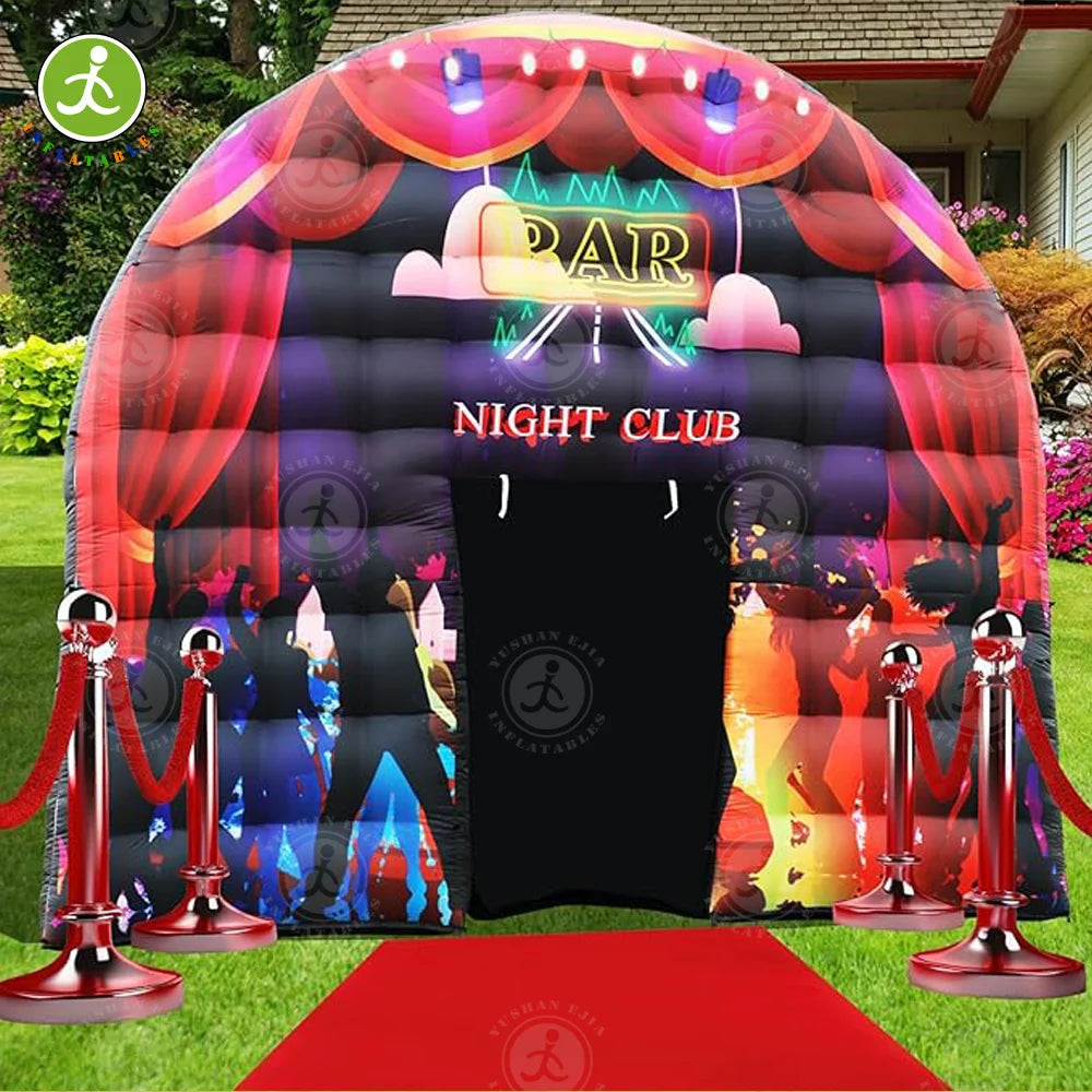 Large Black Inflatable Air Tent Square Pavilion For Camping