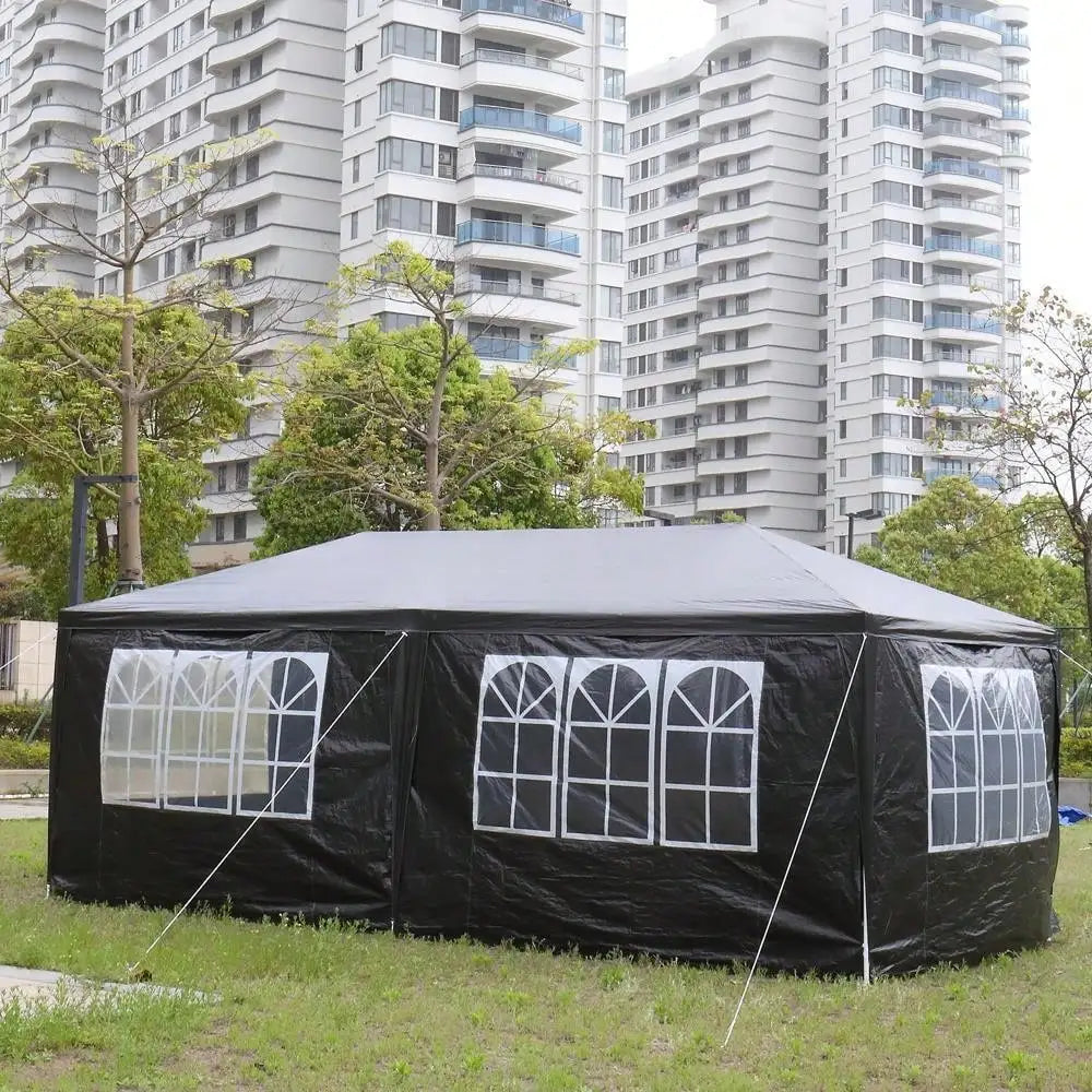 10 X 20 Canopy Tent Waterproof Party Gazebo Black Outdoor