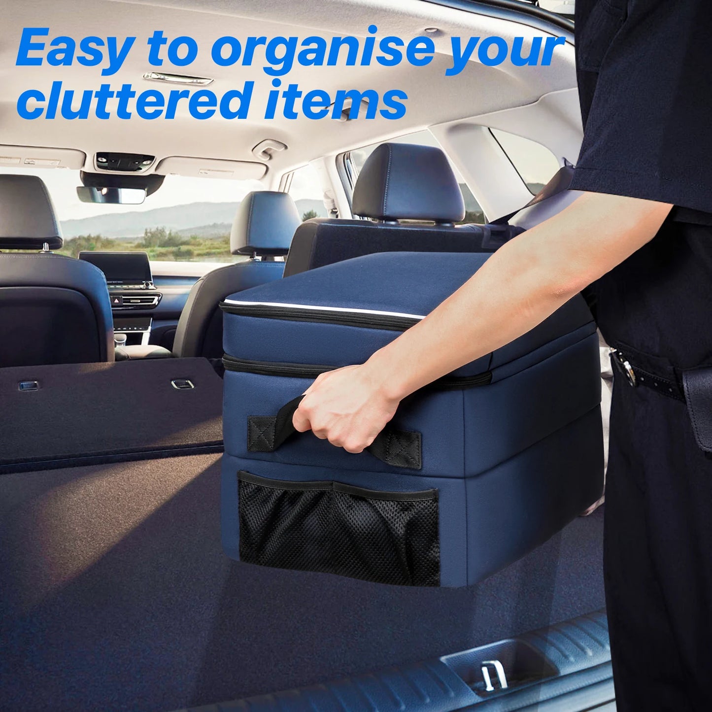 Golf Trunk Organizer Collapsible Golf Shoe Bags with Separate Ventilated Compartment Car Golf Locker for Balls Tees Clothes