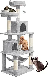 Yaheetech 62.5in Cat Tree Condo With Platform And Hammock