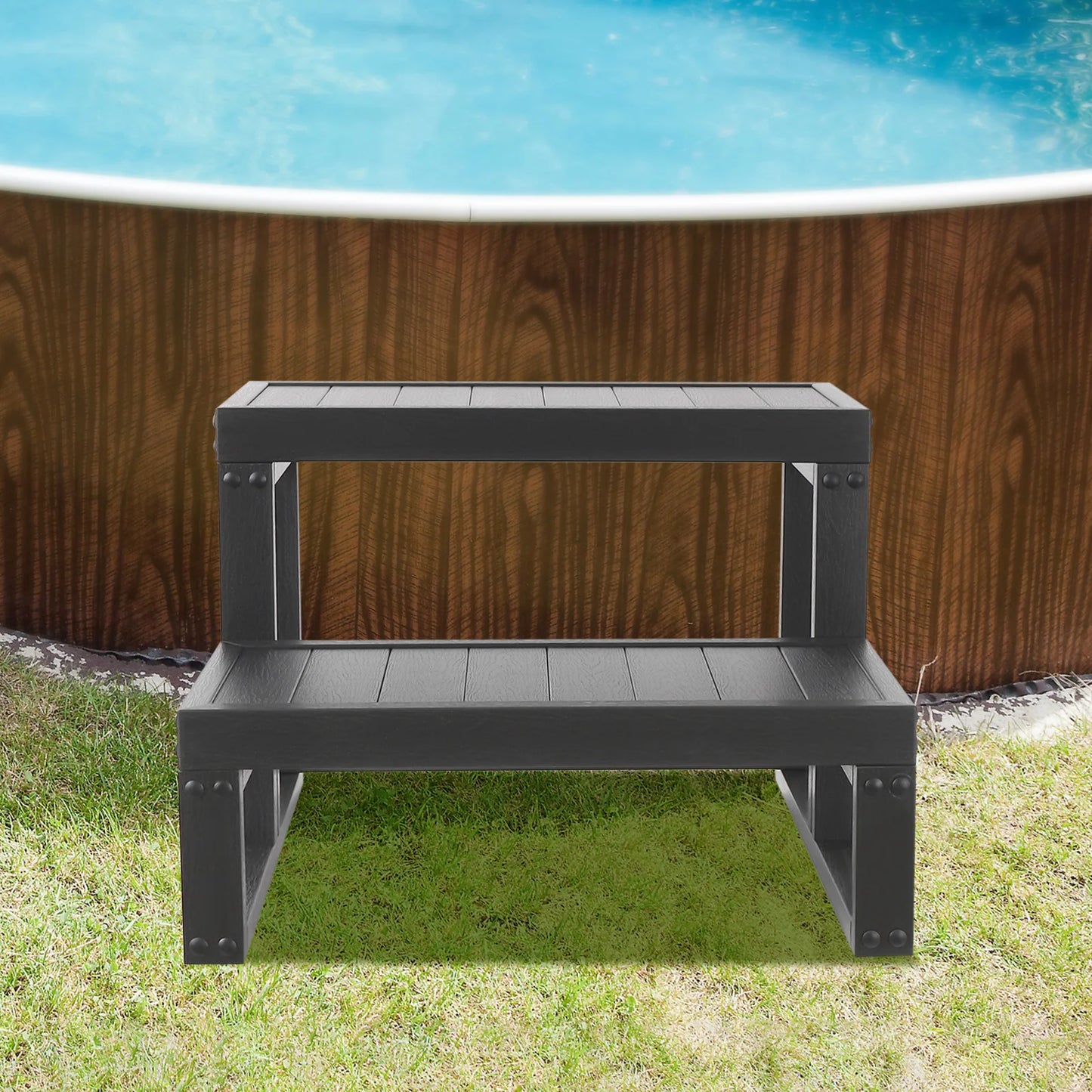 2 Step Hot Tub Steps Pool Ladder Entry Stairs Outdoor Spa Stairs