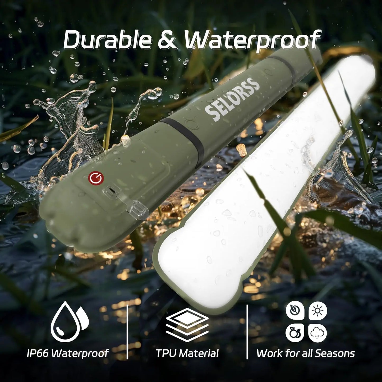 Selorss Rechargeable Waterproof Camping Light 2000mAh
