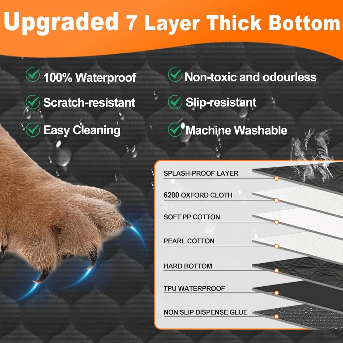 Waterproof Foldable Dog Car Seat Hammock Back Seat Protector