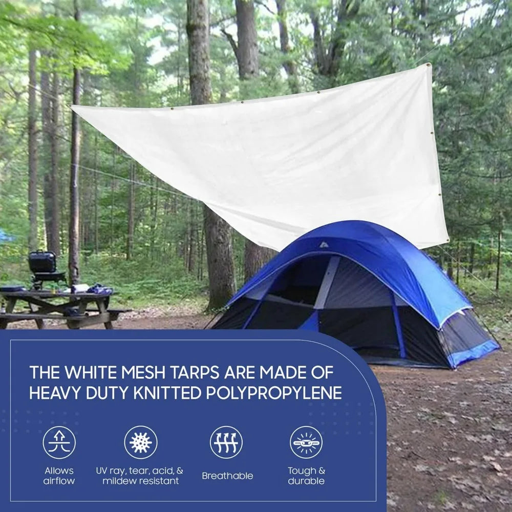10 Ft X 16 Ft 75 Percent Shade Mesh Tarp With Brass Eyelets