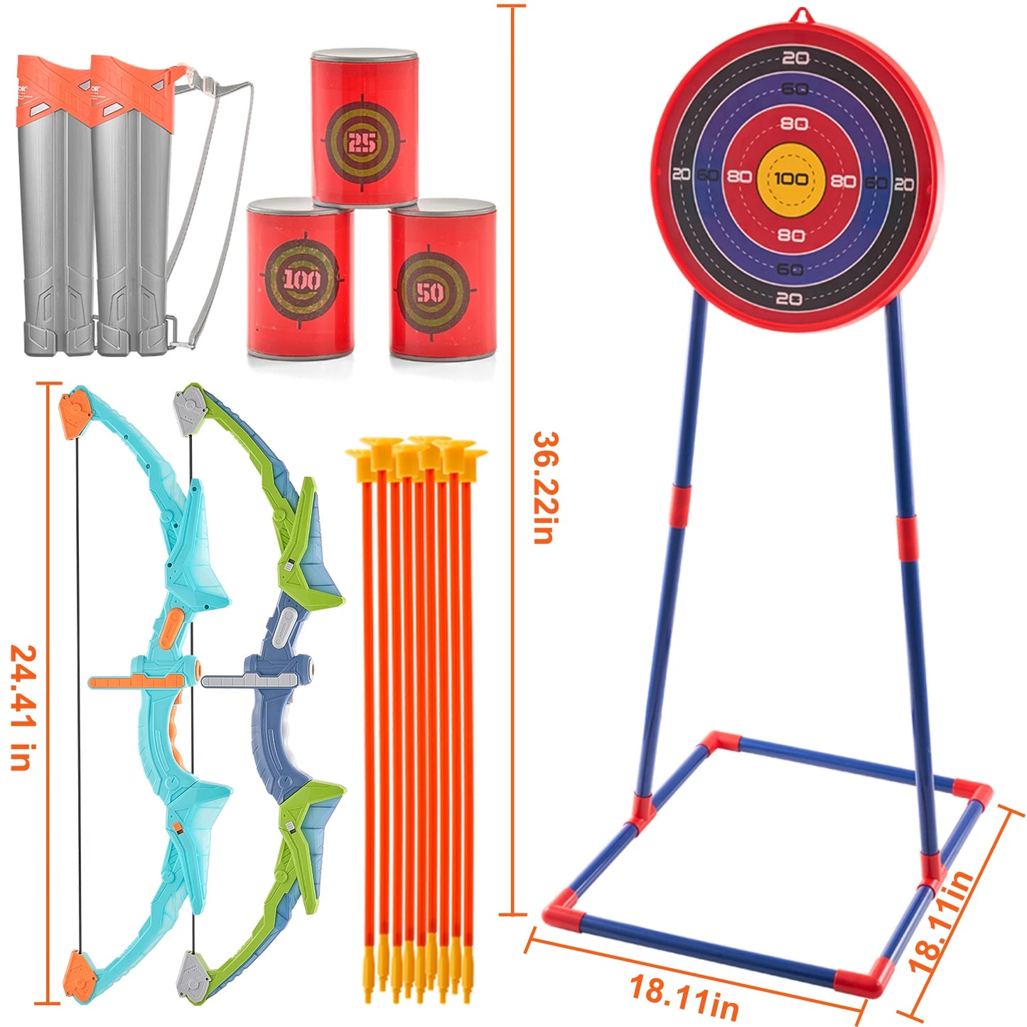 SucceBuy Bow And Arrows For Children Kids Archery Bow Practice Recurve Outdoor Sports Game Hunting Shooting Toy Gift Bow Kit