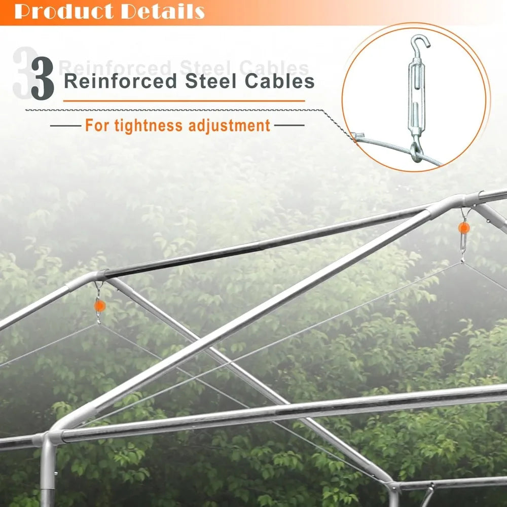 10x20 Ft Heavy Duty Carport Canopy With Sidewalls Beige