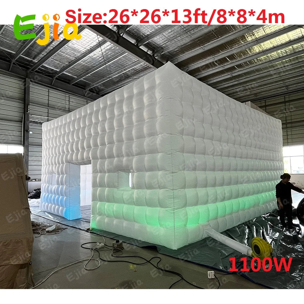 26FT Large LED Inflatable Air Club Tent House with Blower for Party Event Rental Business