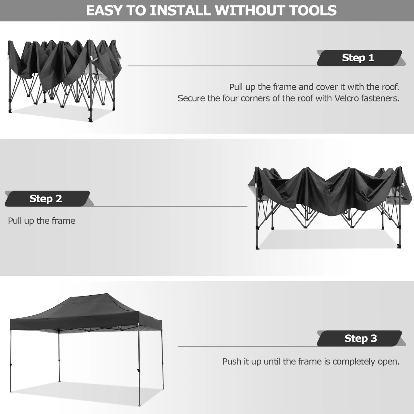 10x15 Heavy Duty Pop Up Canopy Tent With Sidewalls Plus