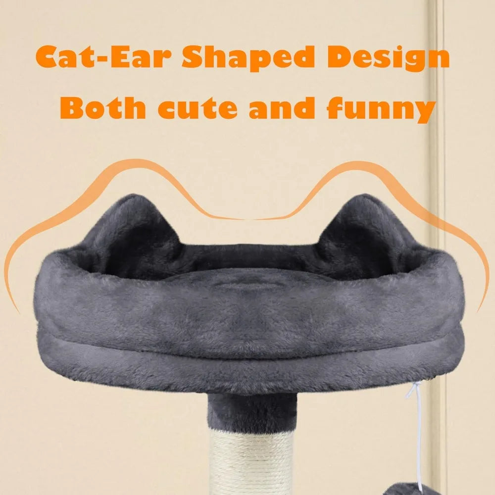 Yaheetech 62.5in Cat Tree Condo With Platform And Hammock
