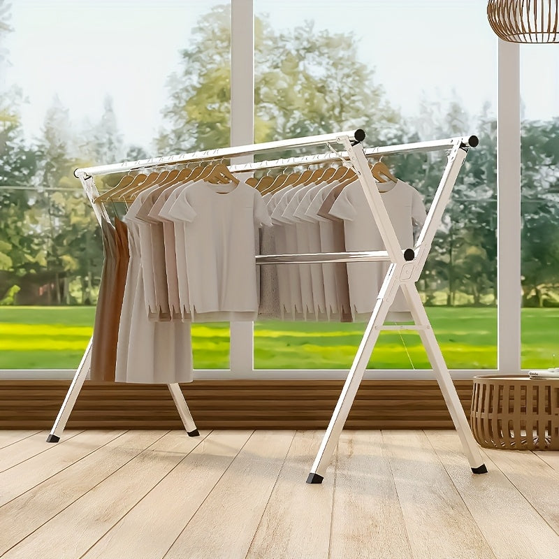 JOYBOS Adjustable Retractable Clothes Drying Rack 63 to 78.7 Inches Folding Indoor Outdoor Heavy Duty Stainless Steel
