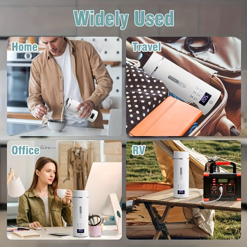 Portable Electric Kettle 304 Stainless Steel 400ml 6 Temperature Controls Auto Shut Off Boil Dry BPA Free