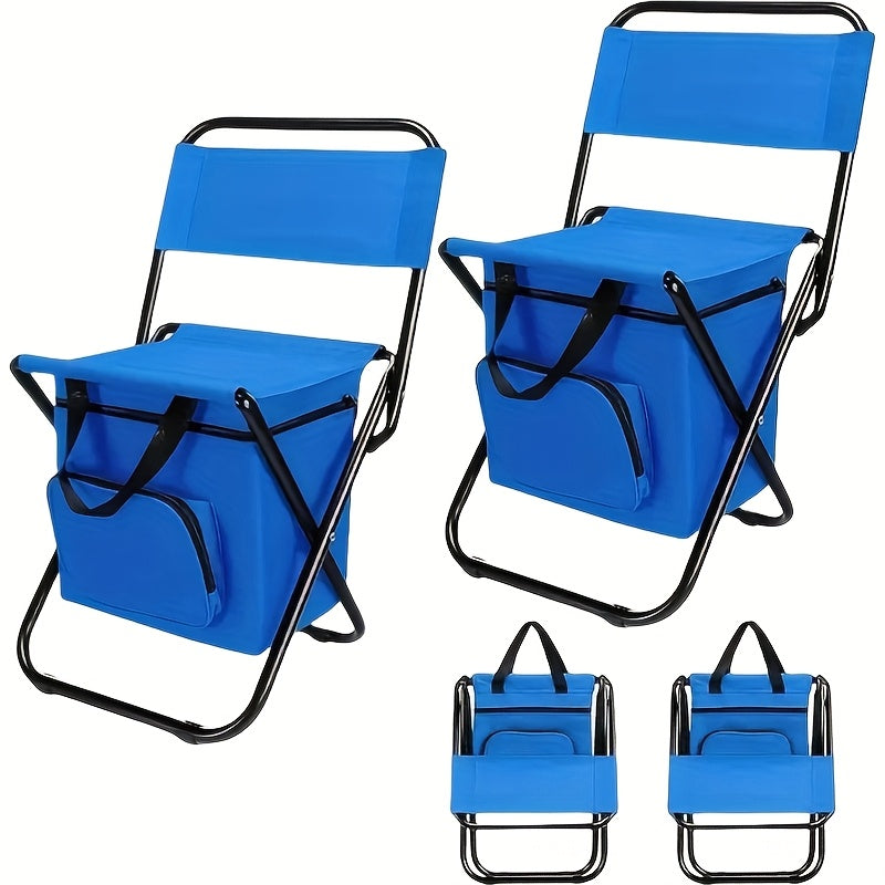Heavy Duty Portable Folding Camping Chair With Backrest Extra Wide Seat With Backpack Over 500 Pounds Weight Capacity