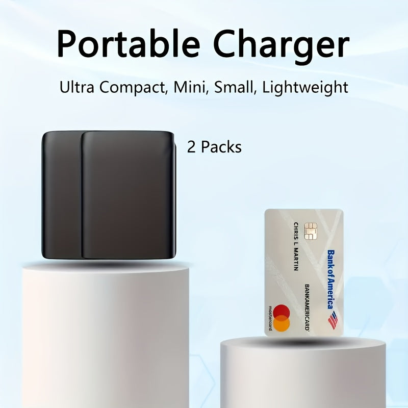 Two Pack 5000mAh Ultralight Portable Power Bank With USB And DC Dual Output For Heating Socks Gloves And Vests