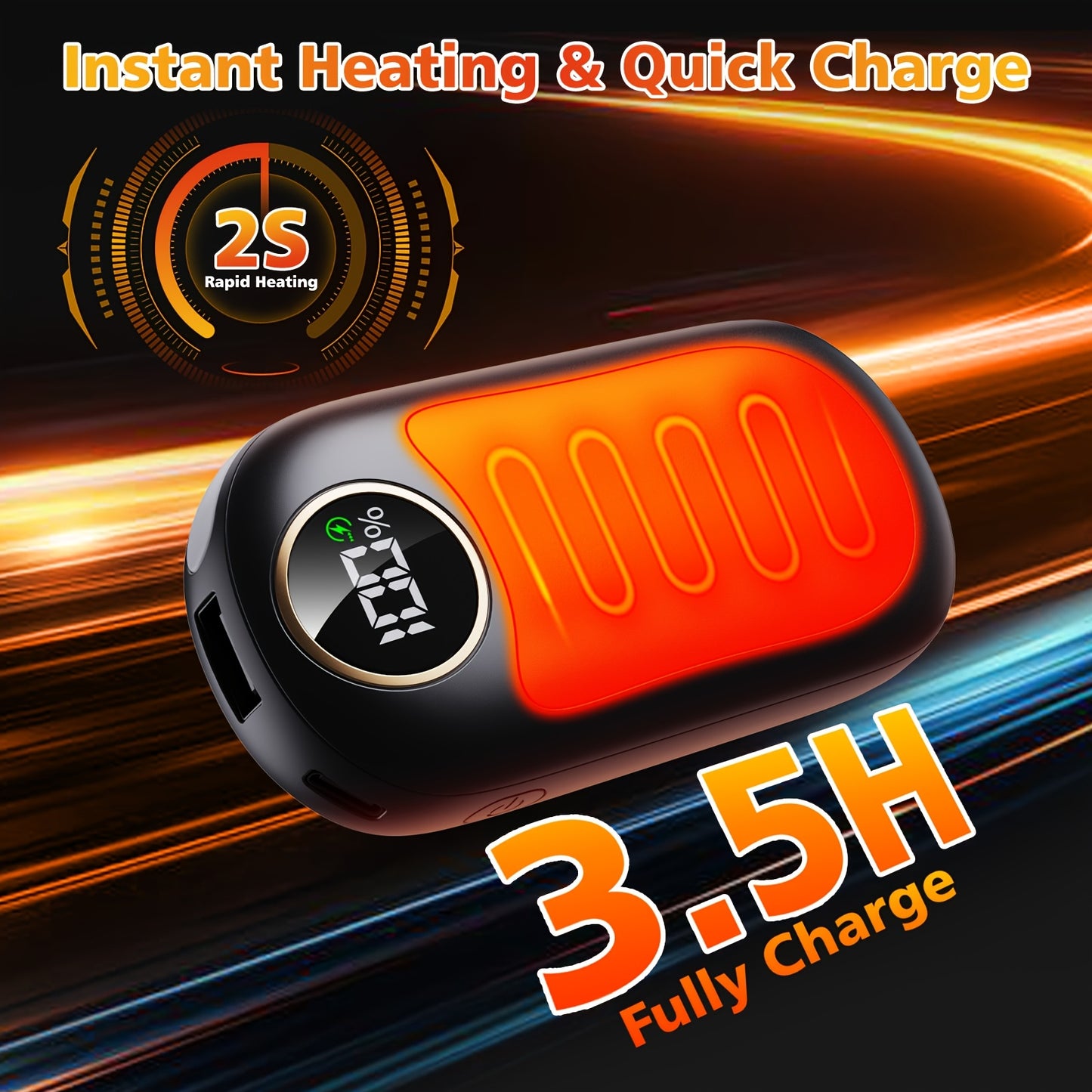 2 Pack Rechargeable Hand Warmers Dual Sided Hand Warmer With Power Bank 36 Hours Warmth 4 Levels Portable Gifts For Men