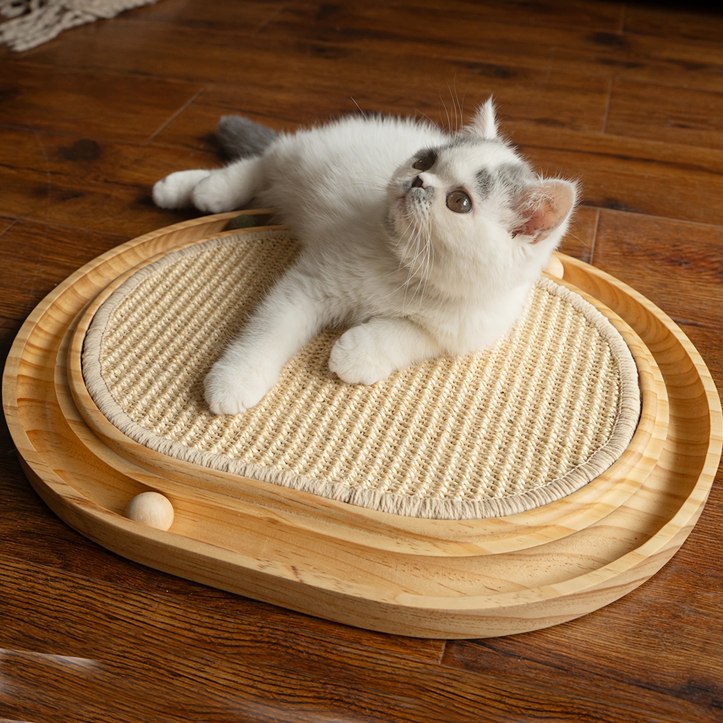 Sisal Cat Scratcher Toy With Ball Track For Indoor Cats