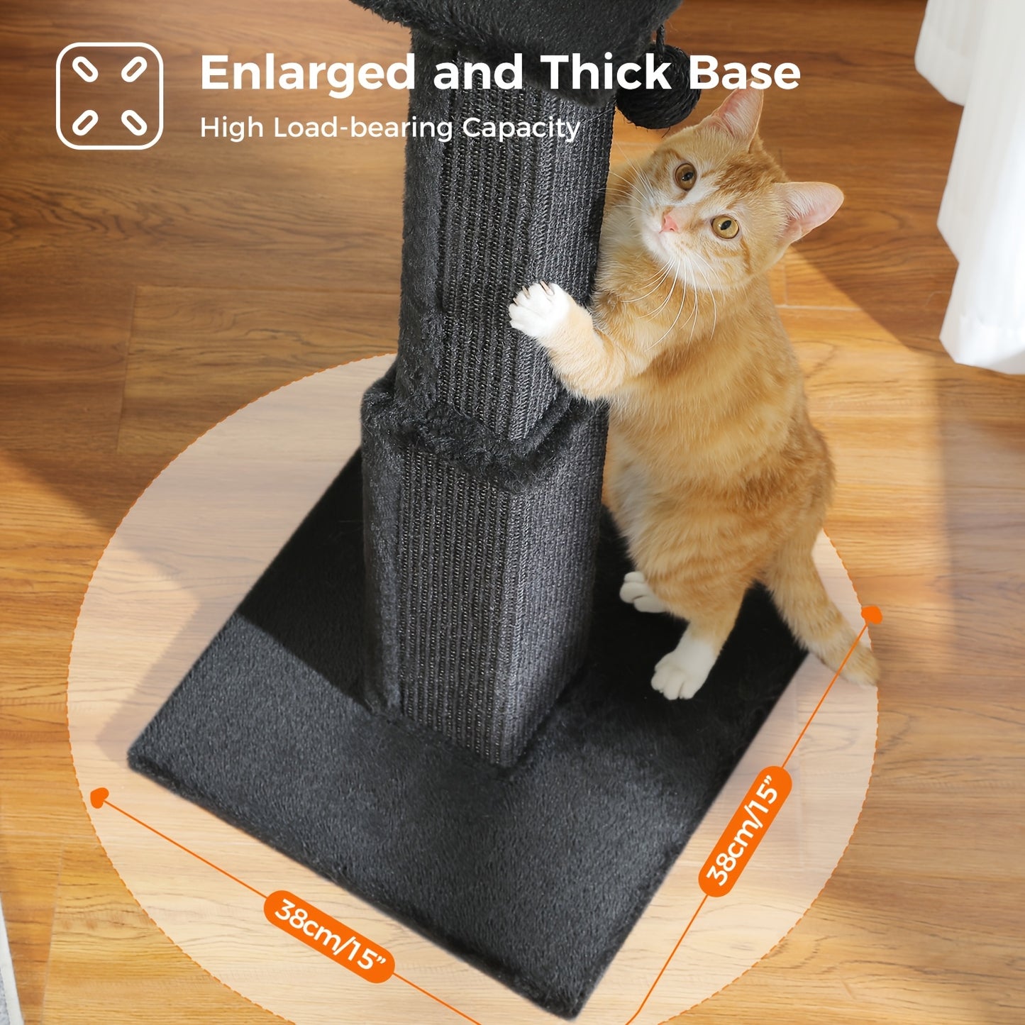 Durable Cat Tower Multi Level Cat Tree With Scratching Posts And Hanging Balls Grey And Black 18.9 Inch Wide