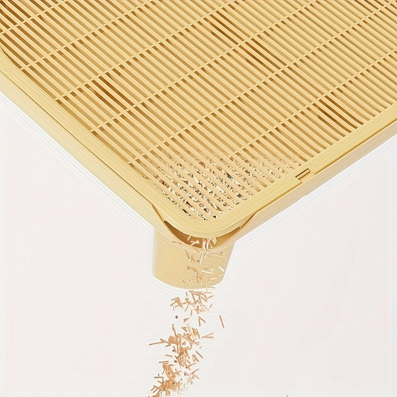 Elevated Cat Litter Mat With Raised Edges Scatter Control