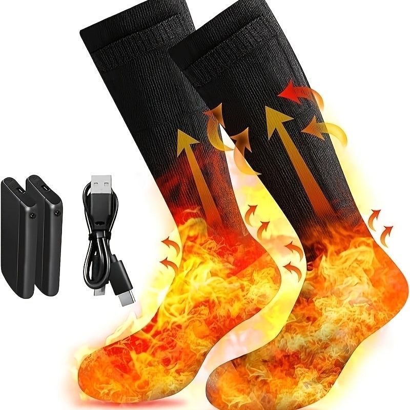 Heated Socks For Men And Women 3 Heating Settings Washable Electric Thermal 2x 4000mAh Rechargeable Batteries Outdoor