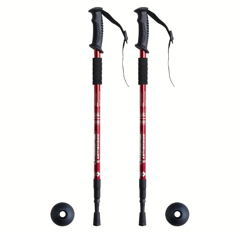 Two Pack Adjustable Aluminum Hiking Poles With Comfort Grips