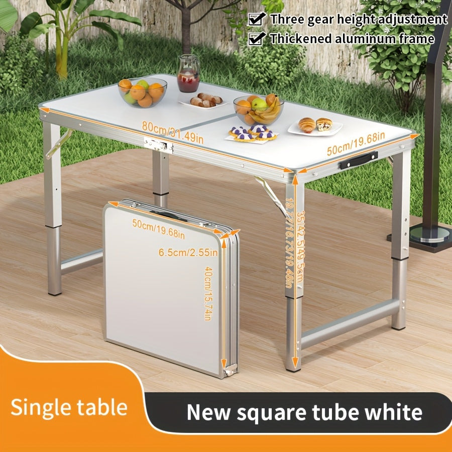 Foldable Portable Banquet Table Aluminum All Occasion Indoor Outdoor Adjustable Height Compact Folding Design