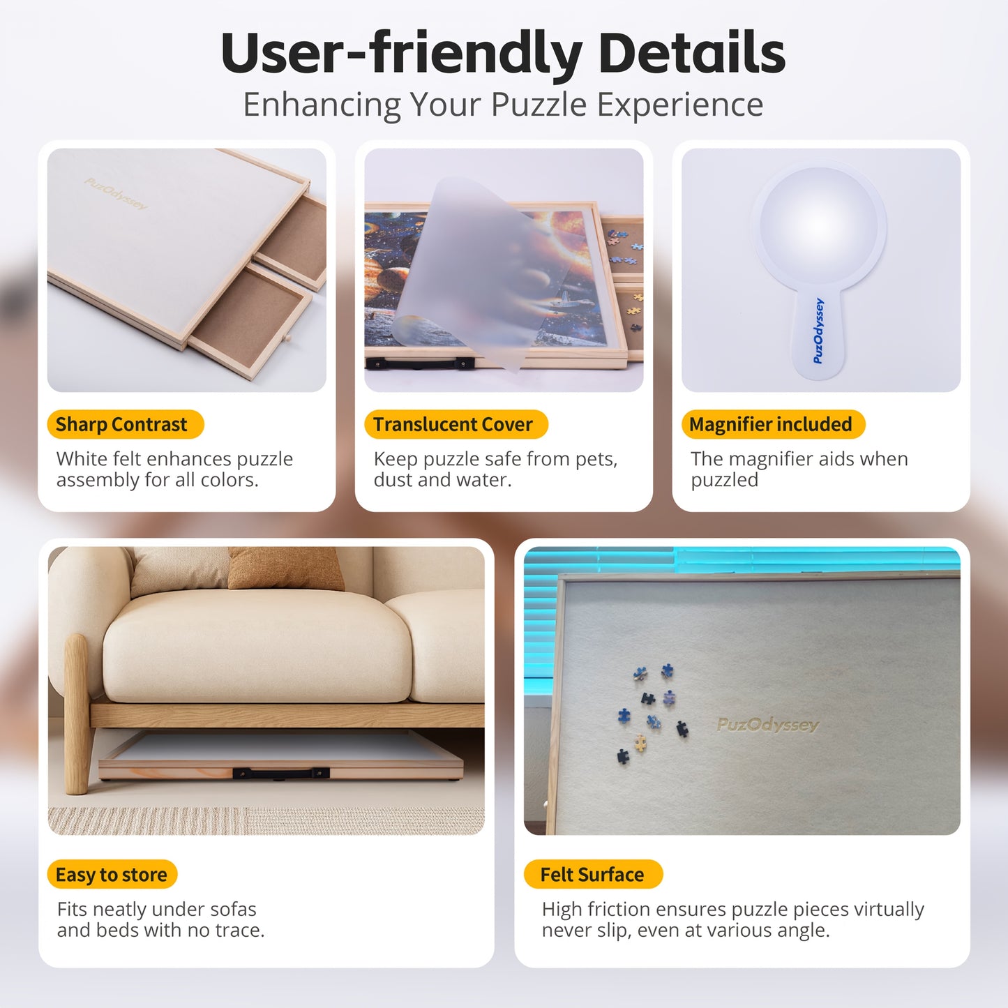 Rotating Tilting Two In One Puzzle Table With Four Drawers White Mat Lazy Susan Adjustable Wooden Jigsaw Table Stand