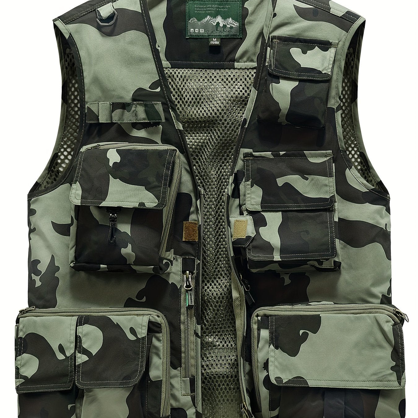 Mens MOLLE Vest Camouflage Sleeveless Multi Pocket Hunting