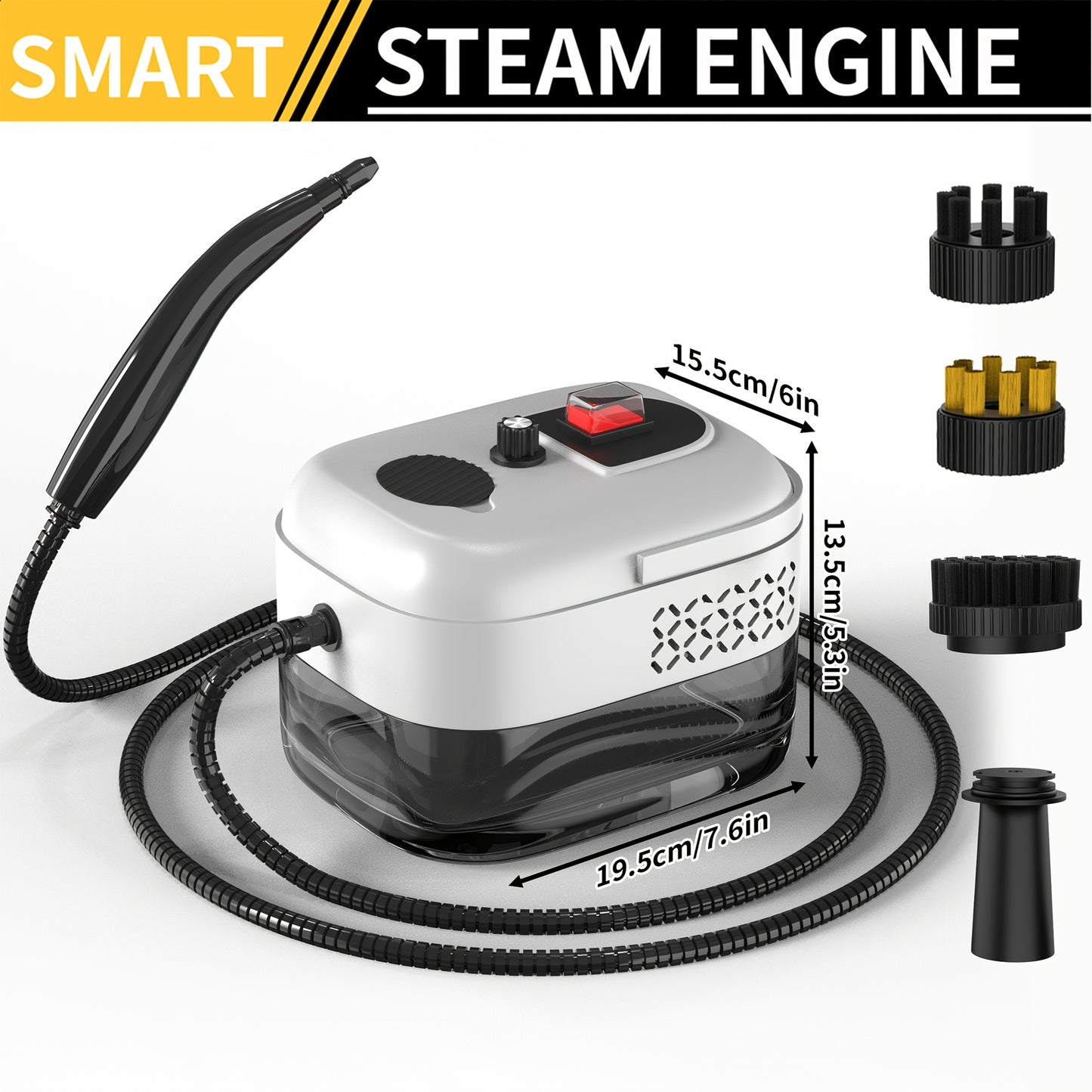 High Pressure Steam Cleaner Handheld Portable For Carpet Upholstery Sofas Kitchen Fumes Small Appliances Cleaning