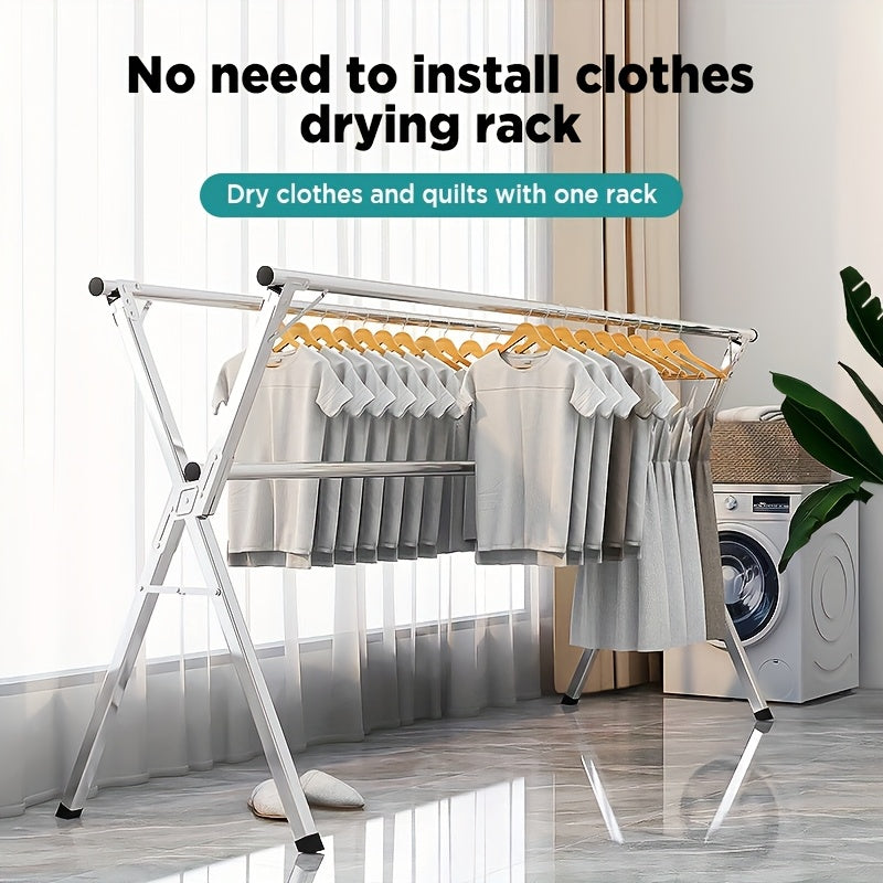 JOYBOS Adjustable Retractable Clothes Drying Rack 63 to 78.7 Inches Folding Indoor Outdoor Heavy Duty Stainless Steel