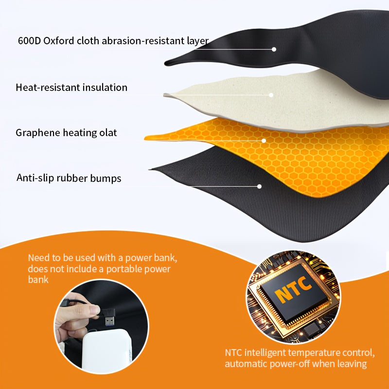 Thin Portable Heated Seat Cushion 3 Speed Temp Control Gift