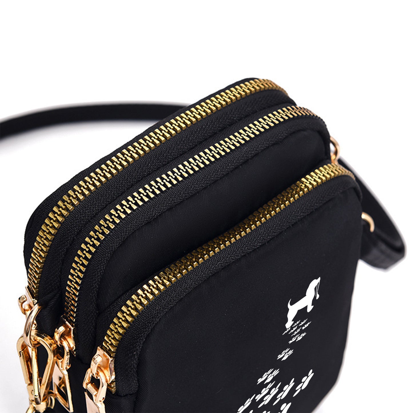 Dog Paw Print Crossbody Bag With Adjustable Strap Oxford