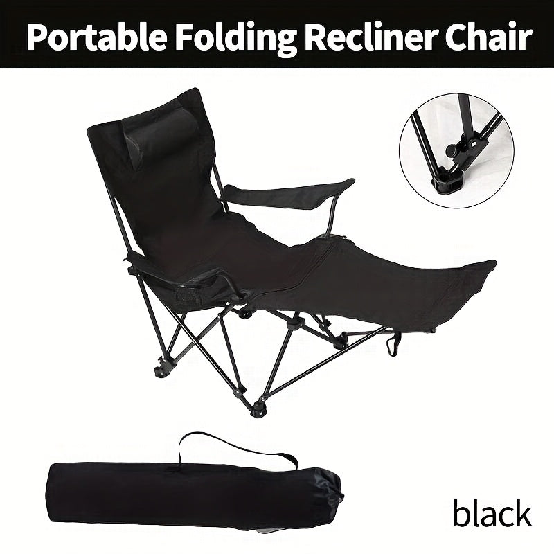 UPWELL Portable Folding Patio Chair With Carry Bag Adjustable Height Removable Footrests Outdoor Lounge Chair