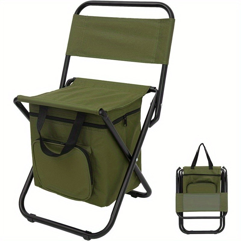 Heavy Duty Portable Folding Camping Chair With Backrest Extra Wide Seat With Backpack Over 500 Pounds Weight Capacity
