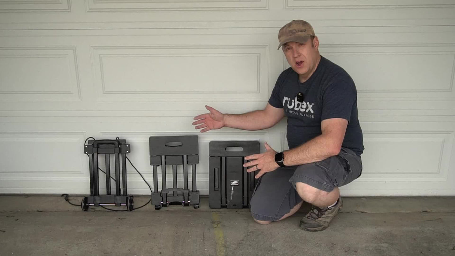 Solejazz Folding Hand Truck 500 Pounds Heavy Duty Luggage Cart With 6 Wheels And 2 Elastic Ropes Black