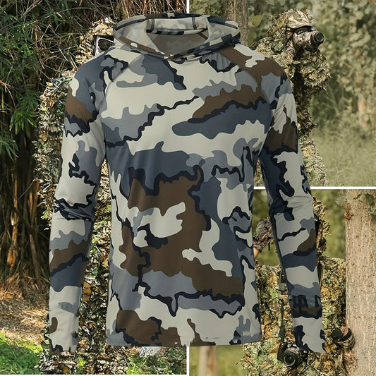 Mens Green Geometric Print Hoodie Shark Ocean FastDry