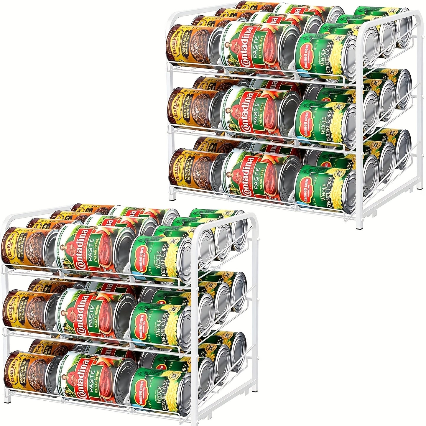 Large Capacity Metal Wire Can Holder With Adjustable Dividers For Pantry And Kitchen Cabinets Holds 84 Cans