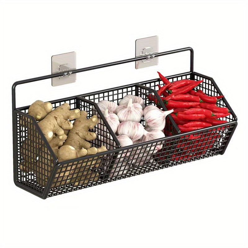 Durable Adjustable Kitchen Storage Basket For Spices Onions Garlic
