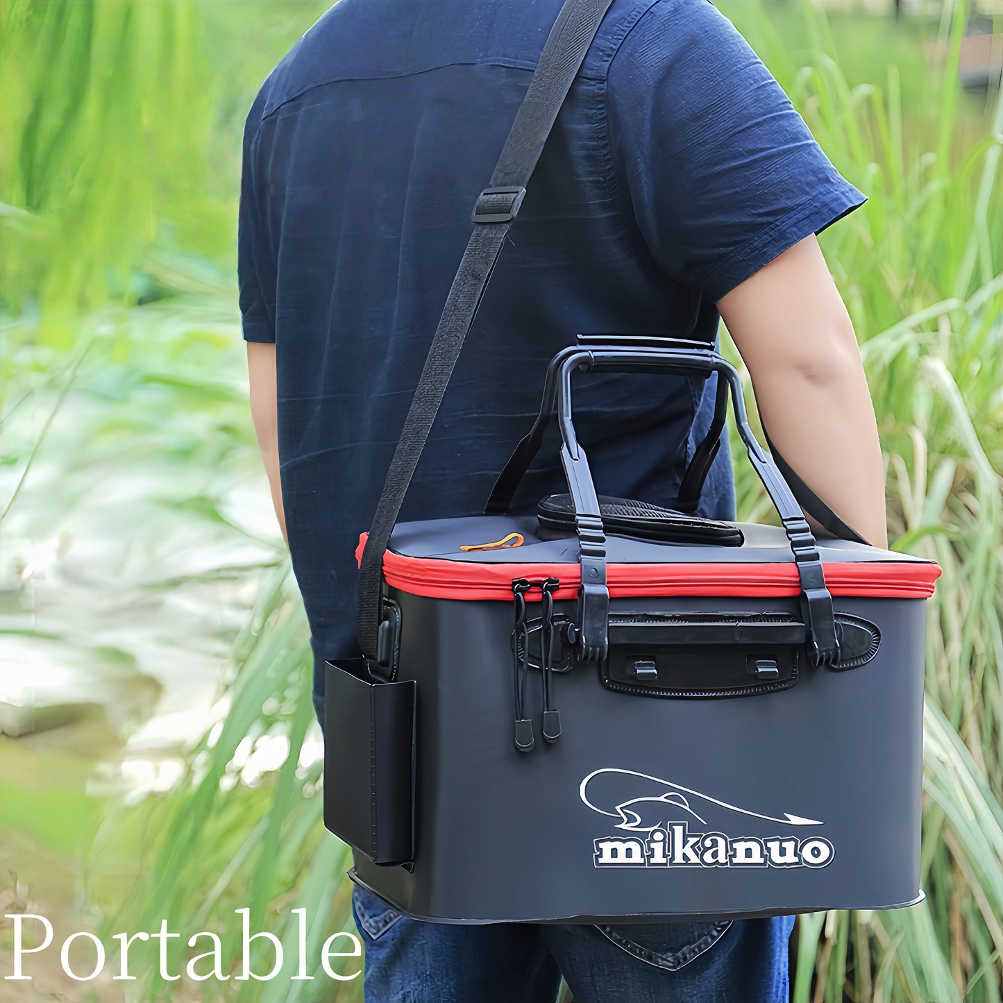 Foldable EVA Fishing Bucket Portable Live Fish Storage