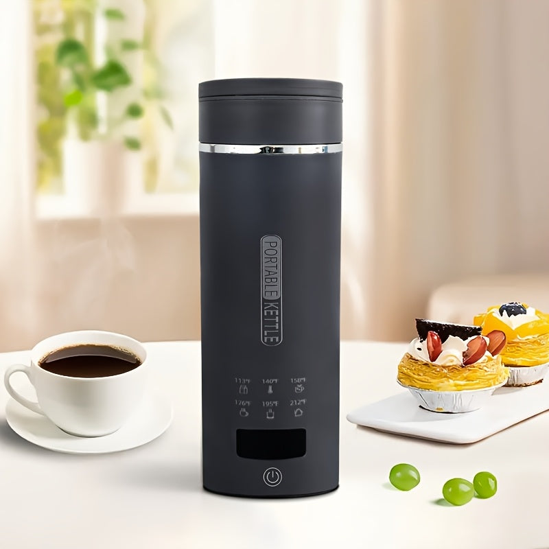 Portable Electric Kettle 304 Stainless Steel 400ml 6 Temperature Controls Auto Shut Off Boil Dry BPA Free