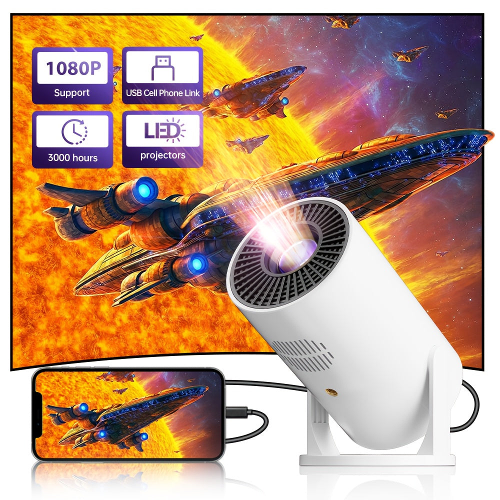 Portable 1080P Smart Projector With Built In Speaker Netflix