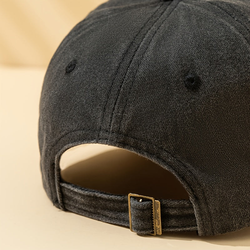 Mens Black Deer Print Baseball Cap Adjustable Breathable