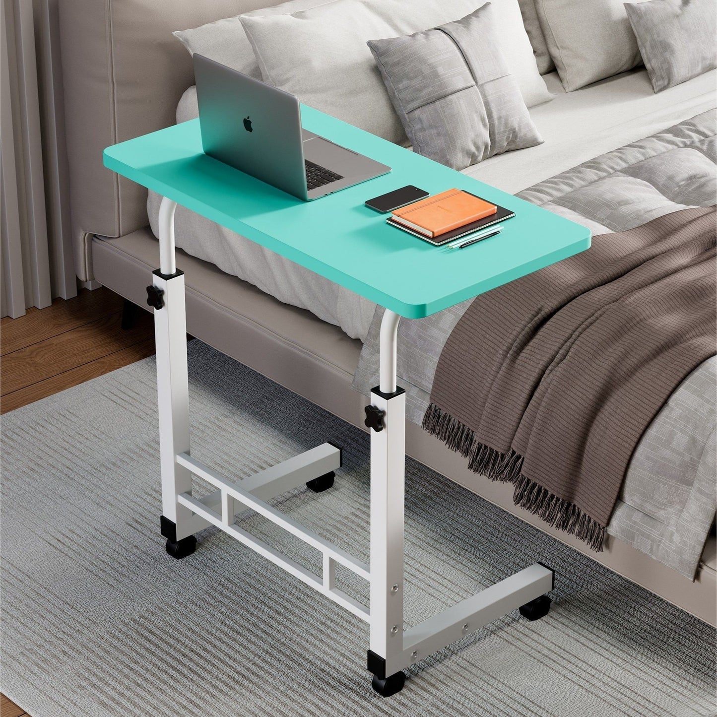 Height Adjustable Mobile Laptop Desk With Wheels 8 Colors