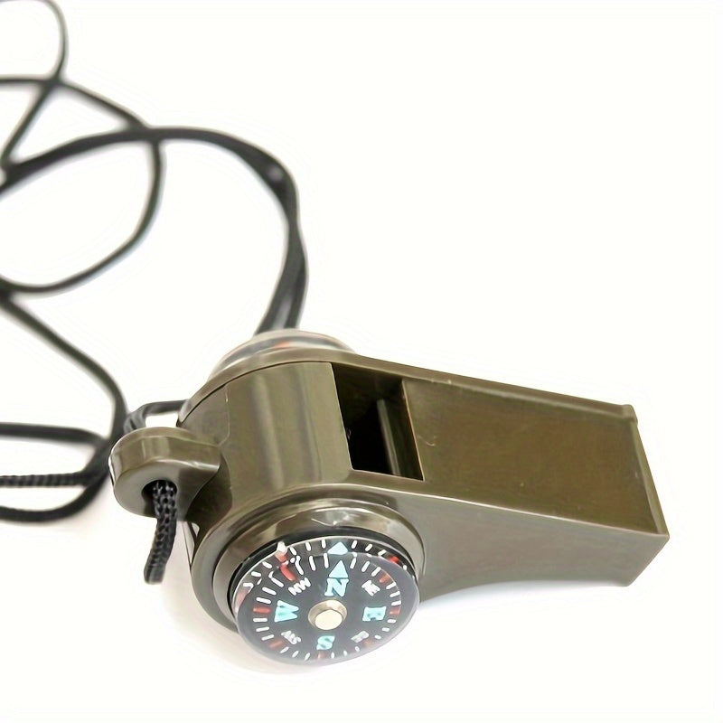 3 In 1 Emergency Survival Whistle With Compass Thermometer