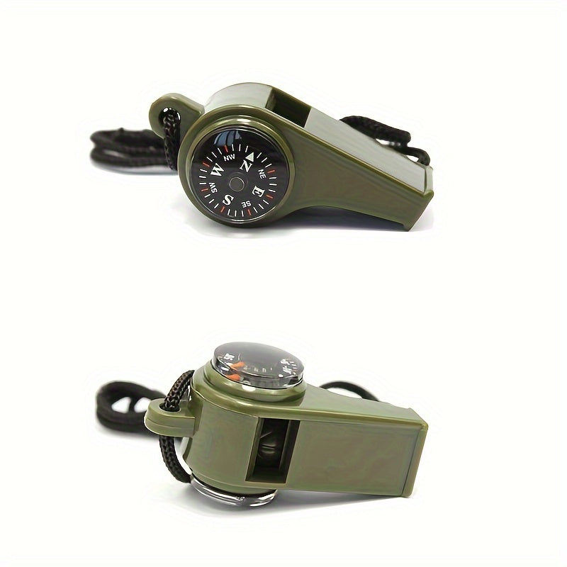 3 In 1 Emergency Survival Whistle With Compass Thermometer