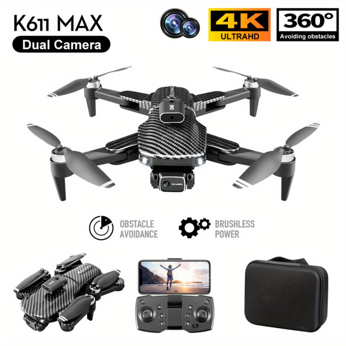 Professional Aerial Drone With 4K Camera And App Tracking