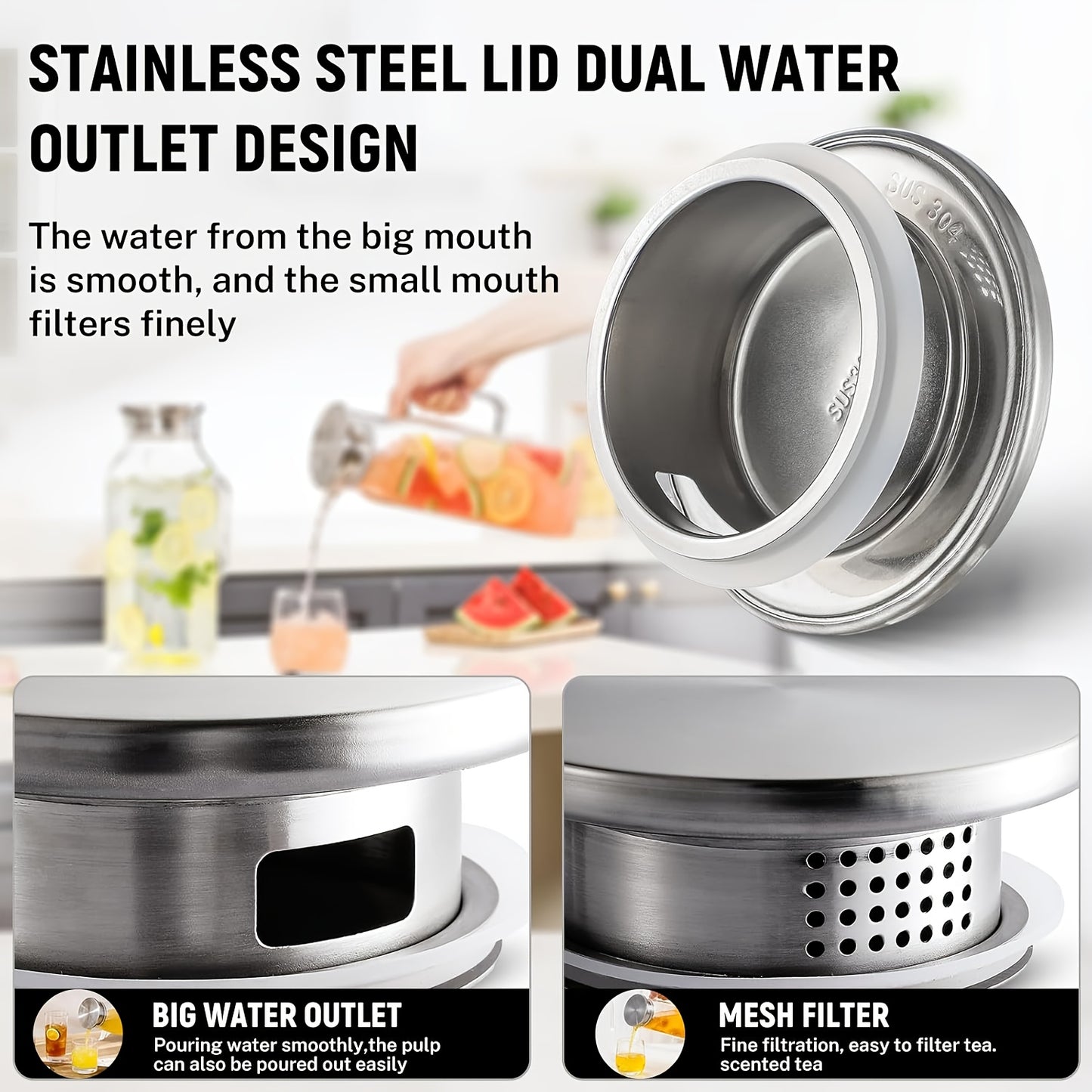 2 Pack Glass Pitcher With Lid And Handle 2L Borosilicate Thermal Shock Resistant Dishwasher Safe For Hot And Cold Drinks