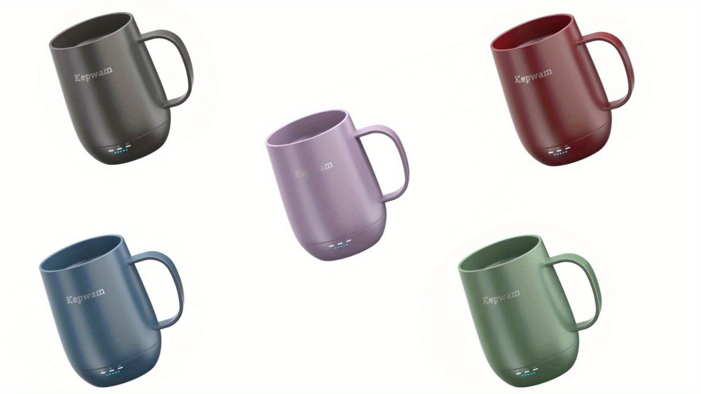 Kepwam Self Heating Coffee Mug T2 16oz 150 Minute Battery Life 149 F Temperature Controlled Warmer No App