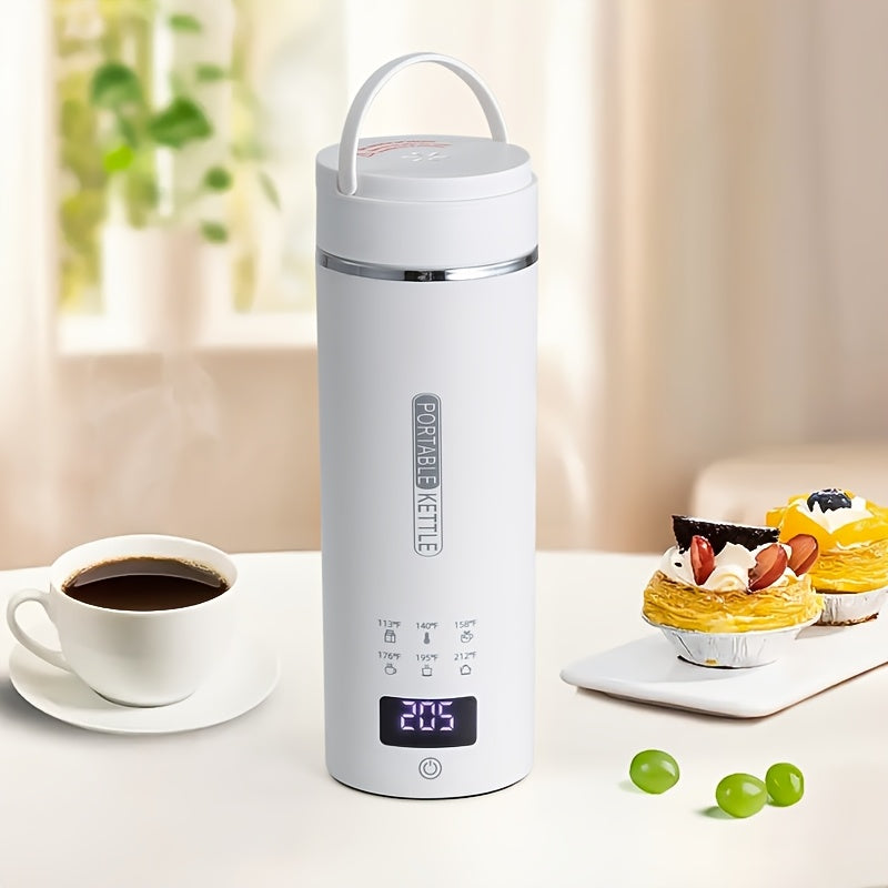 Portable Electric Kettle 304 Stainless Steel 400ml 6 Temperature Controls Auto Shut Off Boil Dry BPA Free