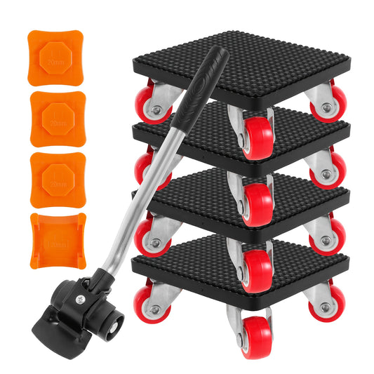 9 Pieces Furniture Lifter And Mover Tool Set 1100 LBS Load Capacity 360 Degree Rotating Sliders Heavy Duty Dolly