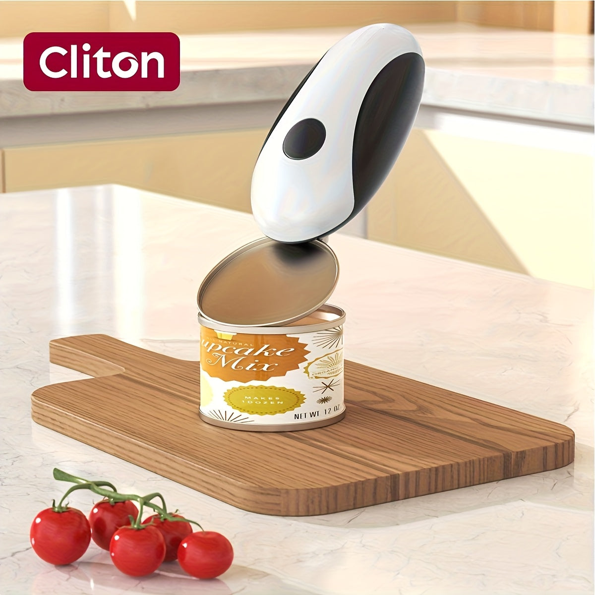 Cliton Rechargeable Electric Can Opener With One Touch Auto Rotate Lid Lifter Cutting Fits Most Cans Kitchen Camping